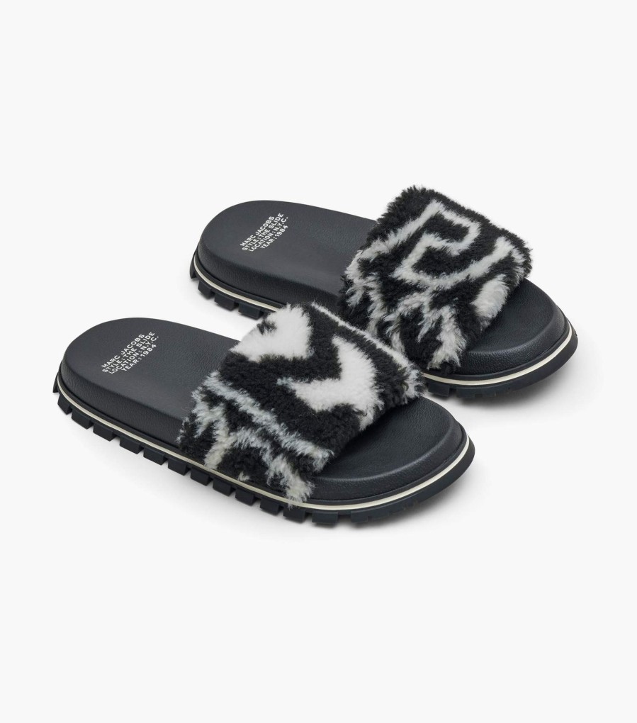 Shoes Marc Jacobs | The Monogram Teddy Slide Black/Ivory