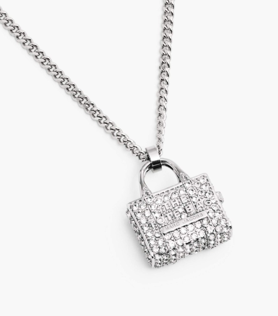 Jewelry Marc Jacobs | The Pave Tote Bag Necklace Silver/Crystal