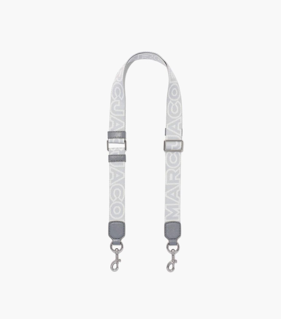 Accessories Marc Jacobs | The Thin Outline Logo Webbing Strap Wolf Grey Multi