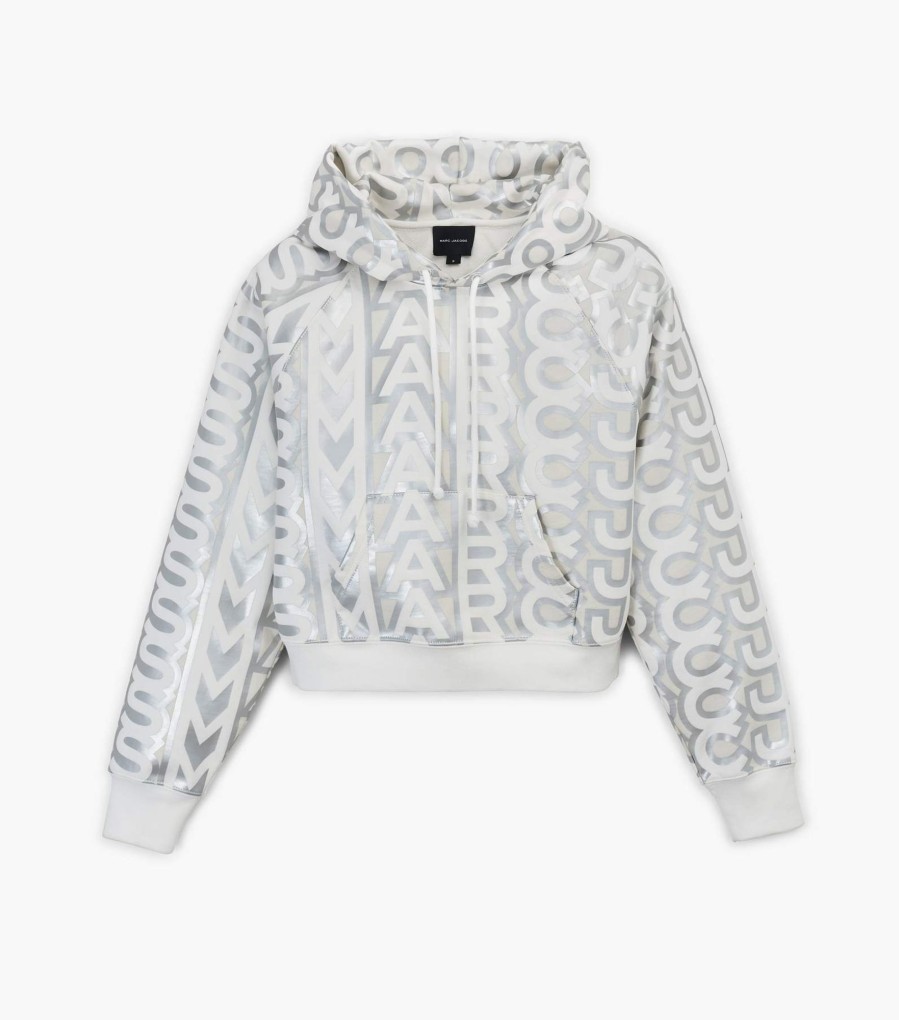 Ready To Wear Marc Jacobs | The Monogram Crop Hoodie Silver/Bright White