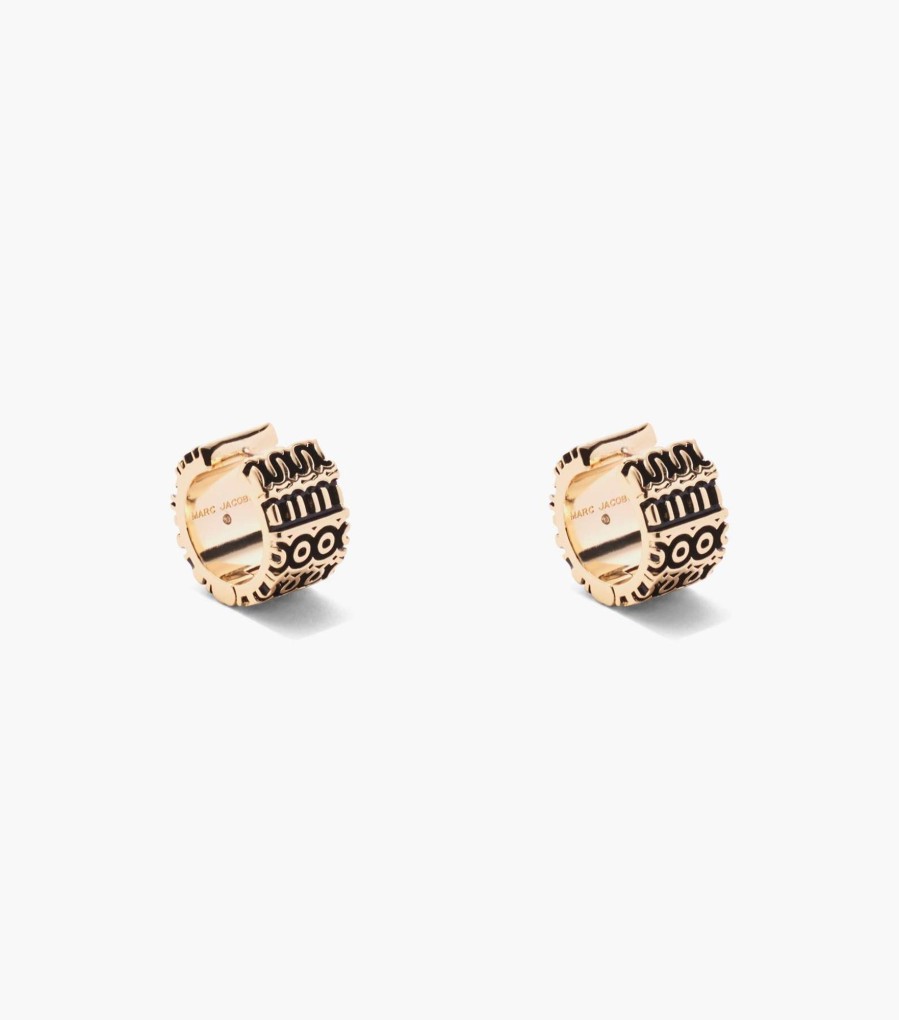 Jewelry Marc Jacobs | The Monogram Engraved Hoops Aged Gold