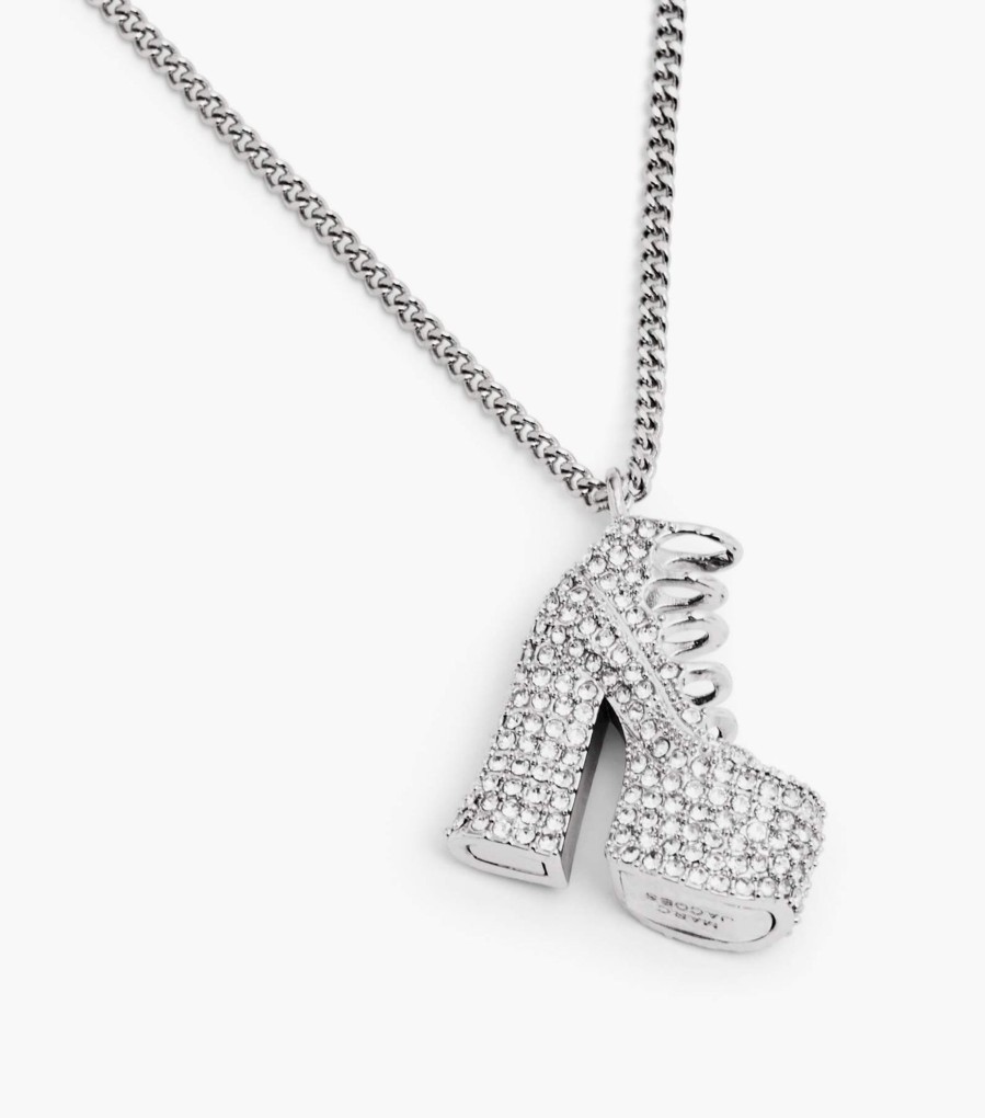 Jewelry Marc Jacobs | The Pave Kiki Boot Necklace Silver/Crystal