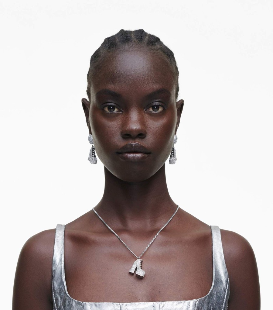 Jewelry Marc Jacobs | The Pave Kiki Boot Necklace Silver/Crystal