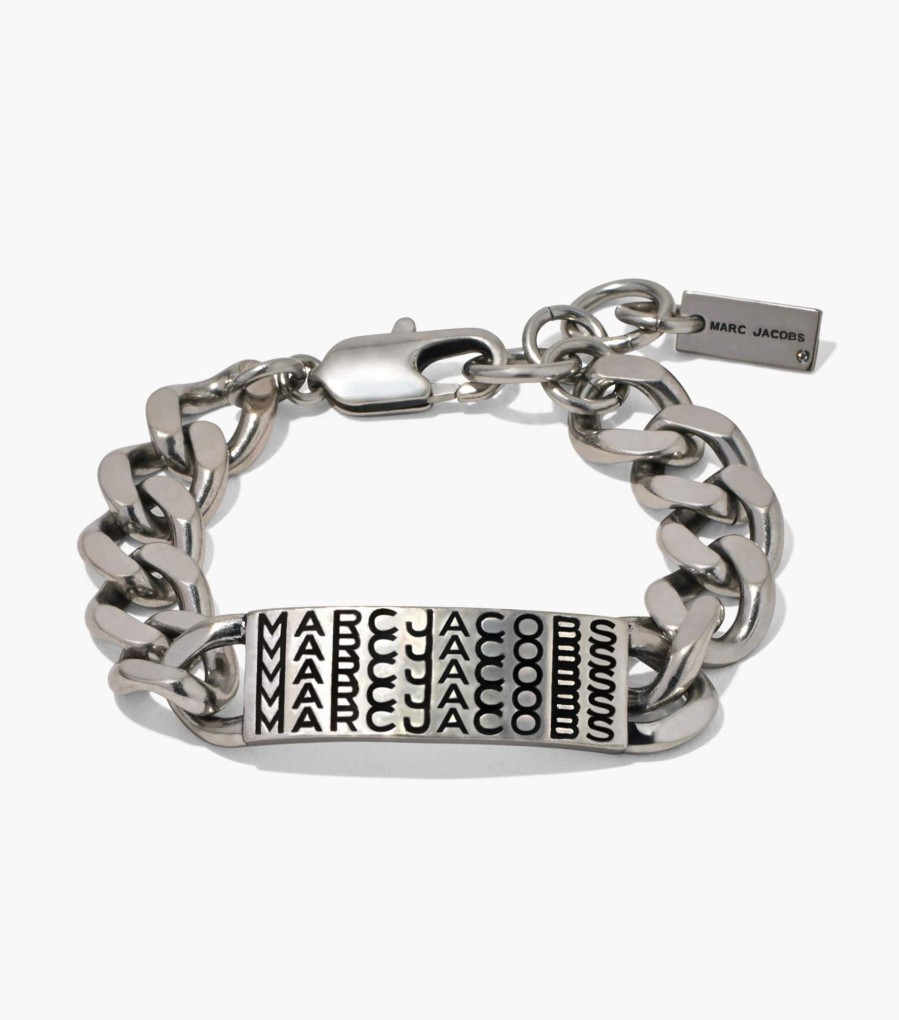 Jewelry Marc Jacobs | The Barcode Monogram Id Chain Bracelet Aged Silver