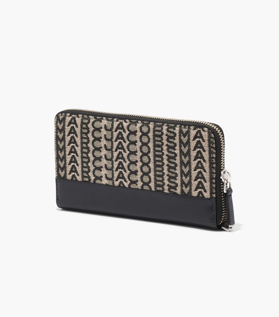 Wallets Marc Jacobs | The Monogram Jacquard Continental Wristlet Wallet Beige Multi