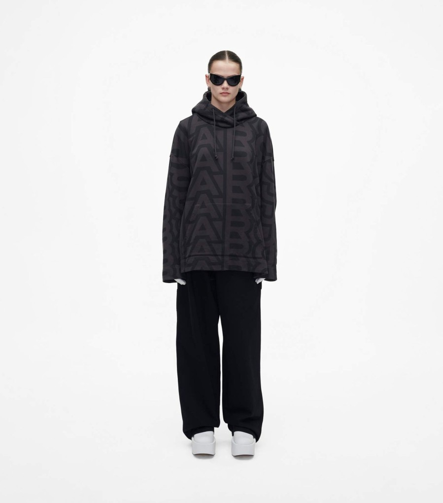 Ready To Wear Marc Jacobs | The Monogram Oversized Hoodie Black/Charcoal