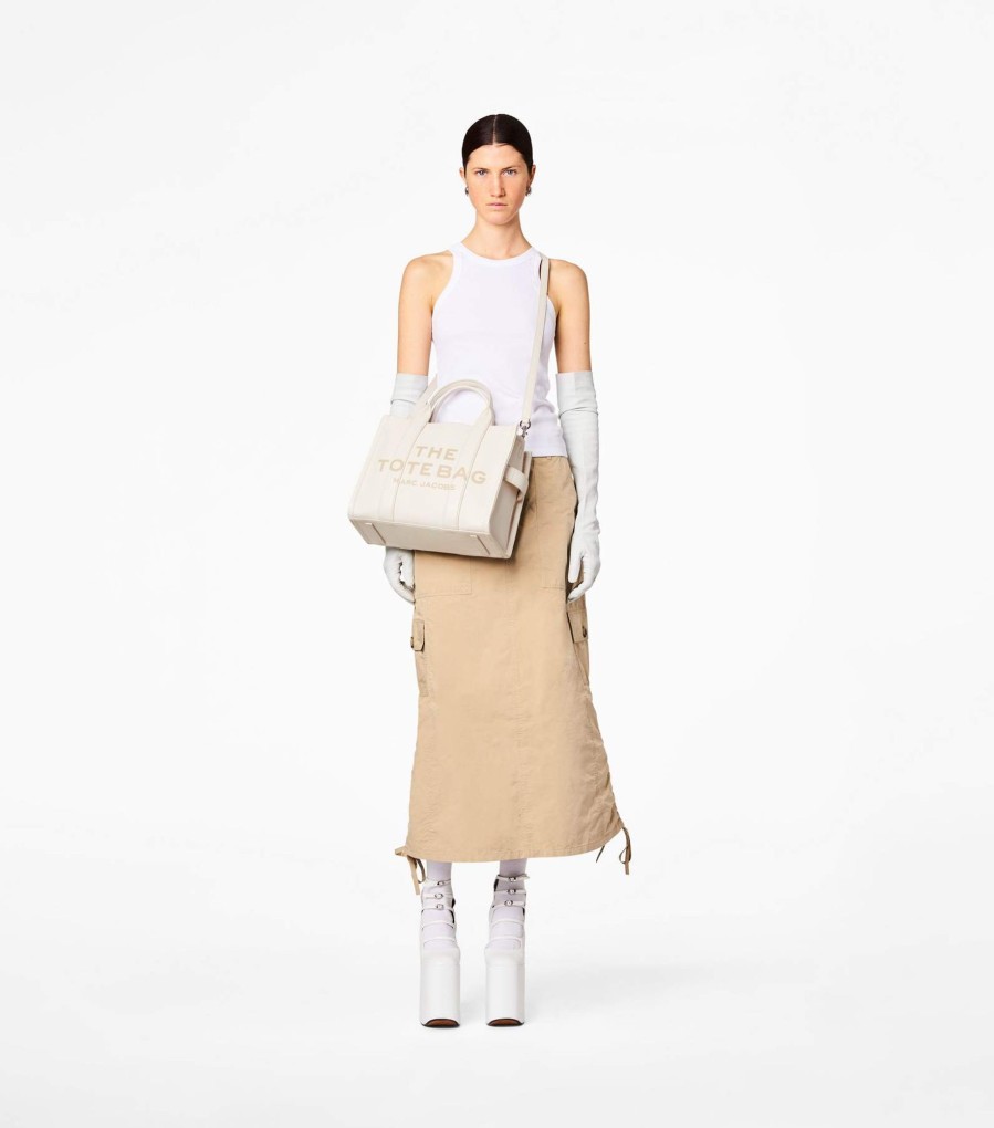 Bags Marc Jacobs | The Leather Medium Tote Bag Cotton/Silver