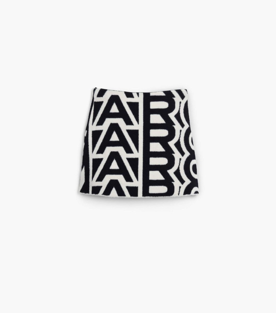 Ready To Wear Marc Jacobs | The Flock Monogram Mini Skirt Black/Ivory