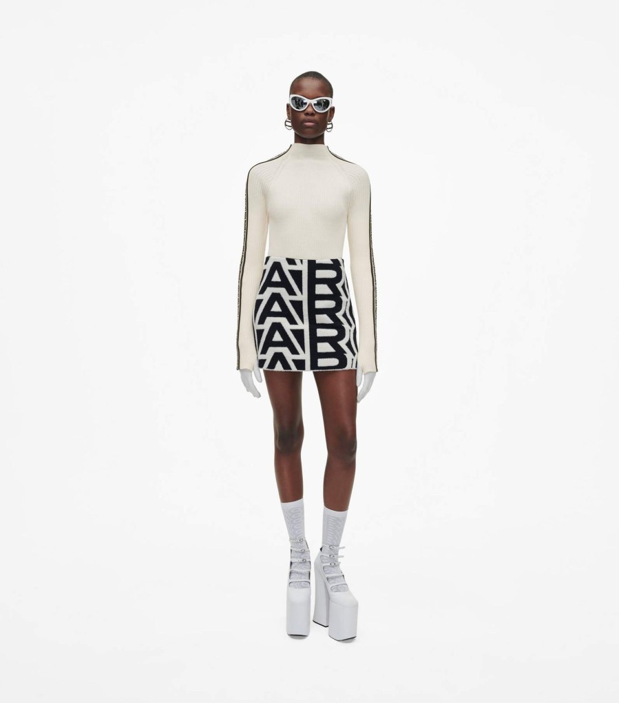 Ready To Wear Marc Jacobs | The Flock Monogram Mini Skirt Black/Ivory