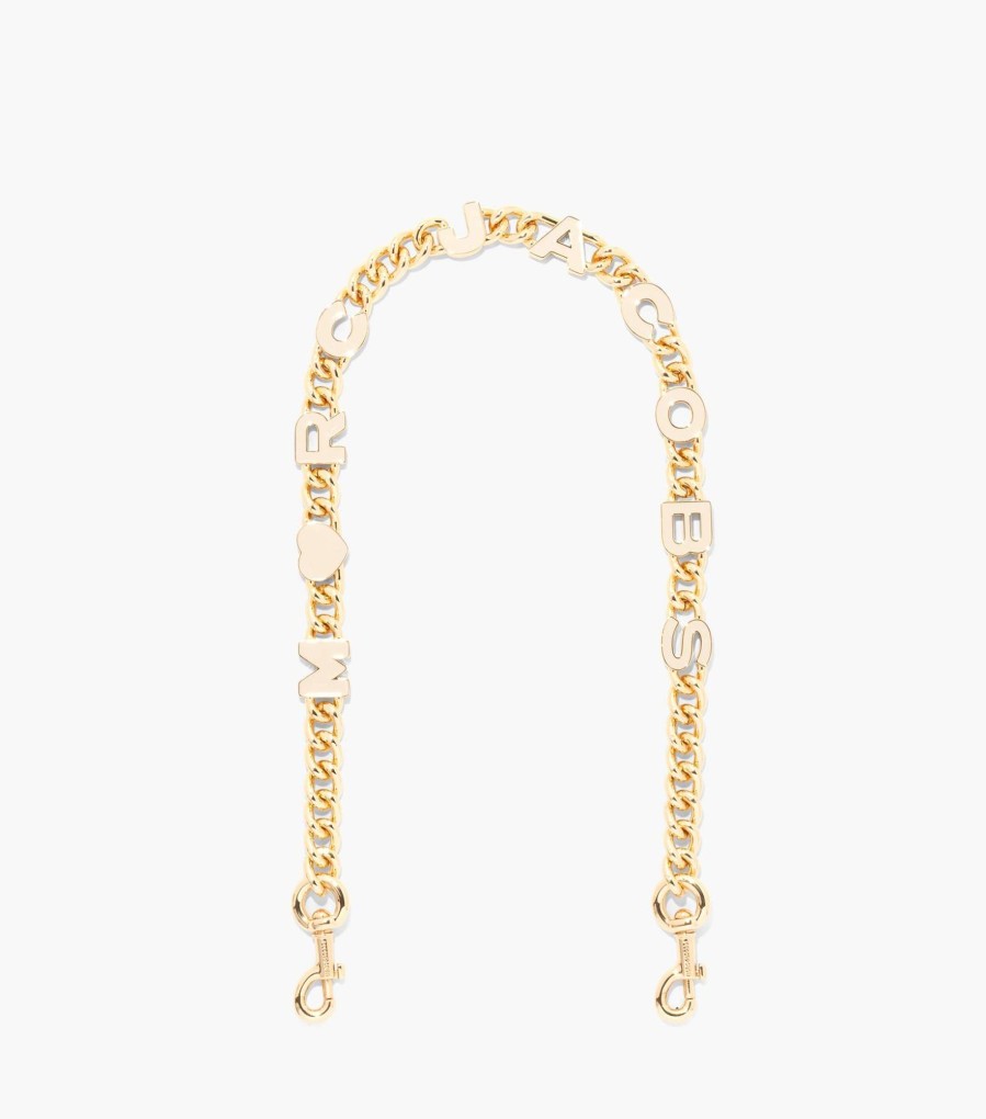 Accessories Marc Jacobs | The Heart Charm Chain Shoulder Strap Cloud White/Gold