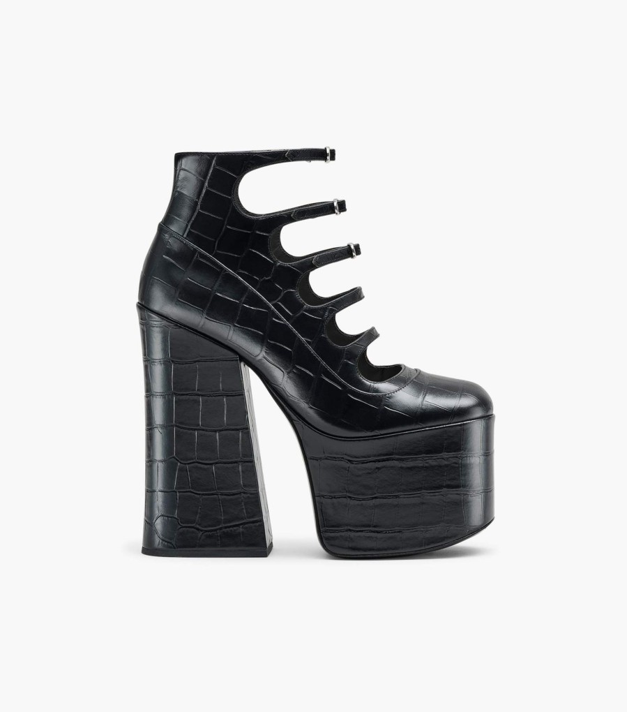 Shoes Marc Jacobs | The Croc Embossed Kiki Ankle Boot Black