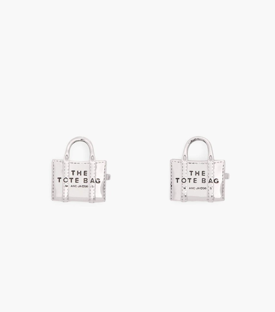 Jewelry Marc Jacobs | The Tote Bag Studs Light Antique Silver