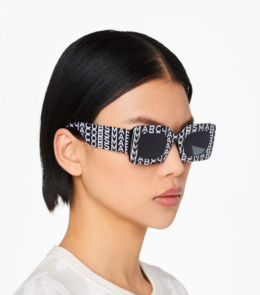 Accessories Marc Jacobs | The Monogram Rectangular Sunglasses Black/White