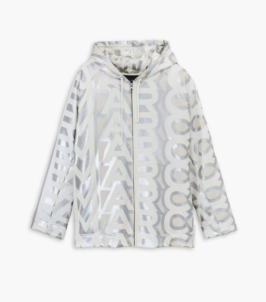 Ready To Wear Marc Jacobs | The Monogram Zip Hoodie Silver/Bright White