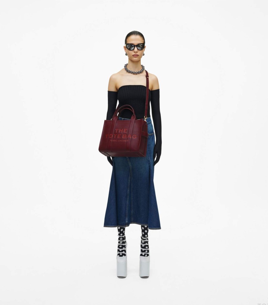 Bags Marc Jacobs | The Leather Medium Tote Bag Cherry