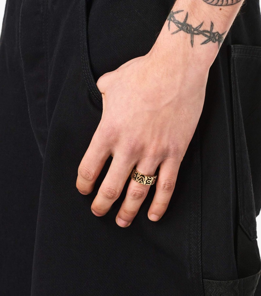 Jewelry Marc Jacobs | The Monogram Engraved Ring Aged Gold