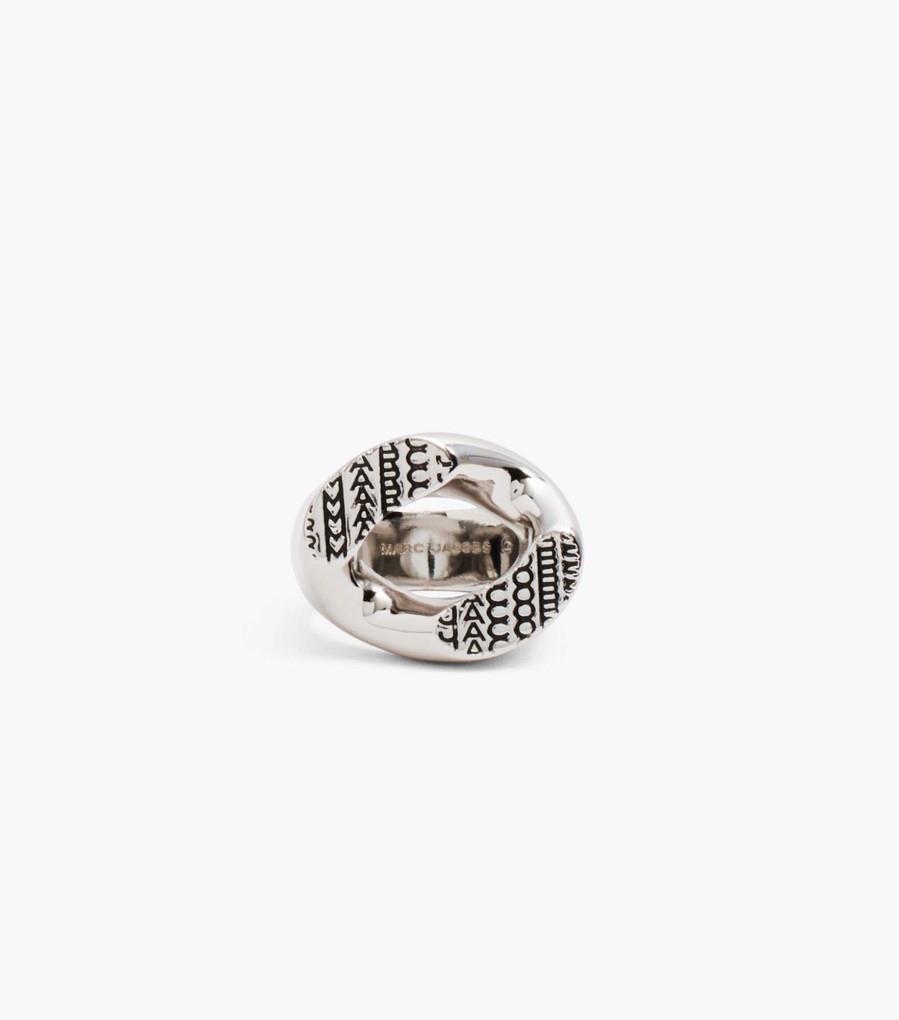 Jewelry Marc Jacobs | The Monogram Signet Ring Light Antique Silver