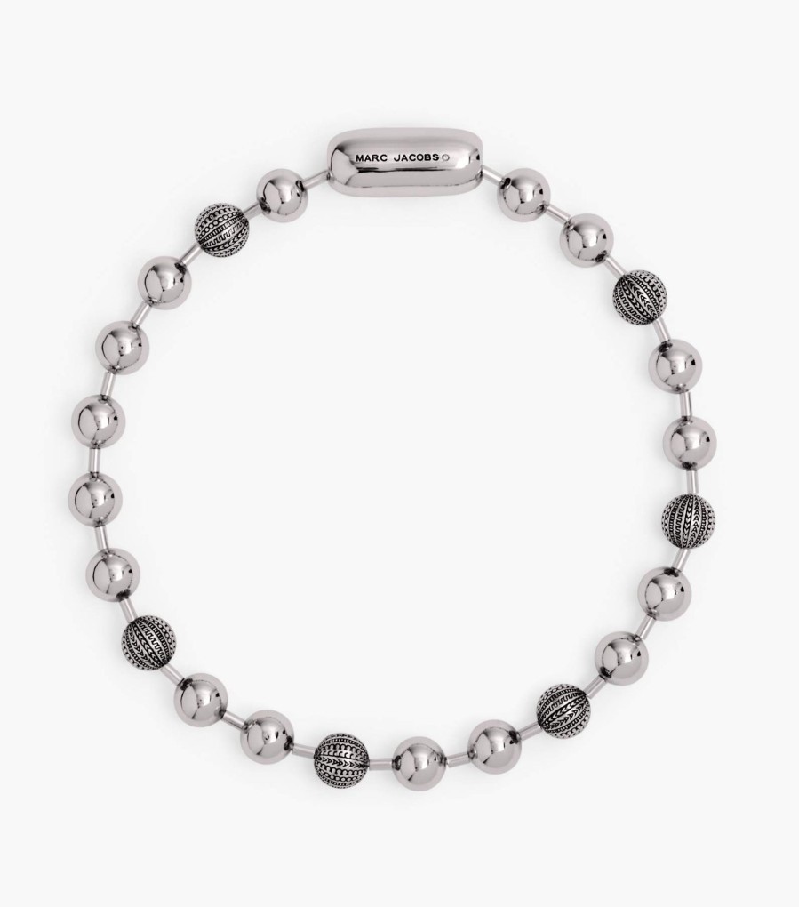 Jewelry Marc Jacobs | The Monogram Ball Chain Necklace Light Antique Silver