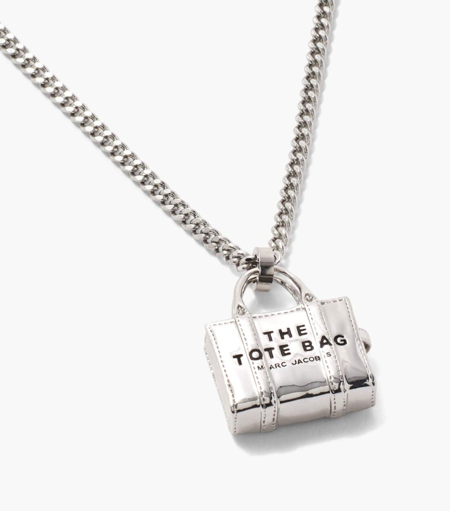 Jewelry Marc Jacobs | The Tote Bag Necklace Light Antique Silver