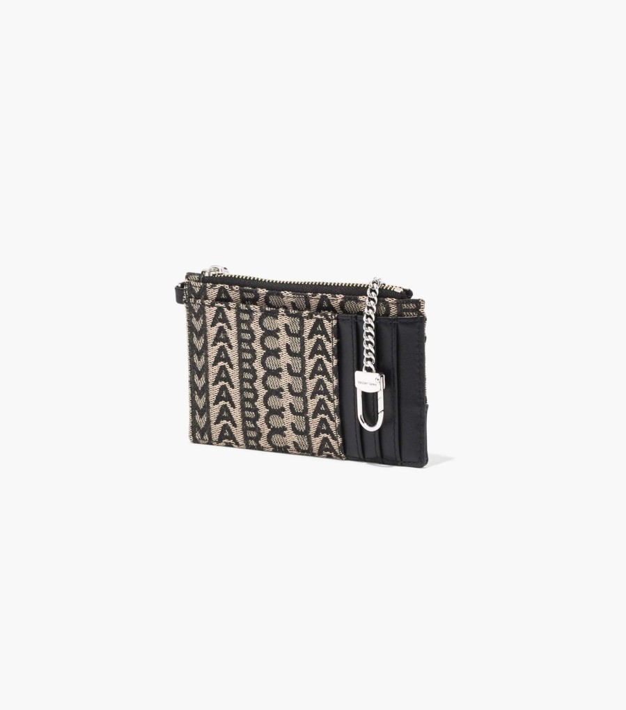 Wallets Marc Jacobs | The Monogram Top Zip Wristlet Beige Multi