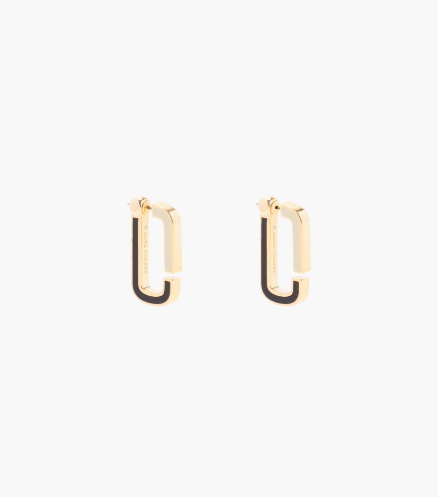 Jewelry Marc Jacobs | The J Marc Colorblock Flat Hoops Black Multi/Gold