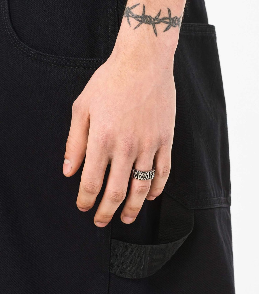 Jewelry Marc Jacobs | The Monogram Engraved Ring Aged Silver