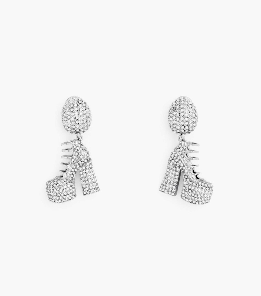 Jewelry Marc Jacobs | The Pave Kiki Boot Earrings Silver/Crystal