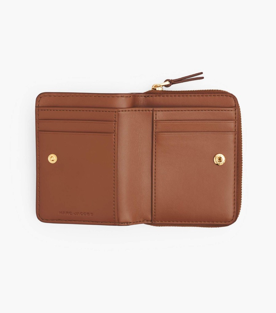 Wallets Marc Jacobs | The Leather Mini Compact Wallet Argan Oil