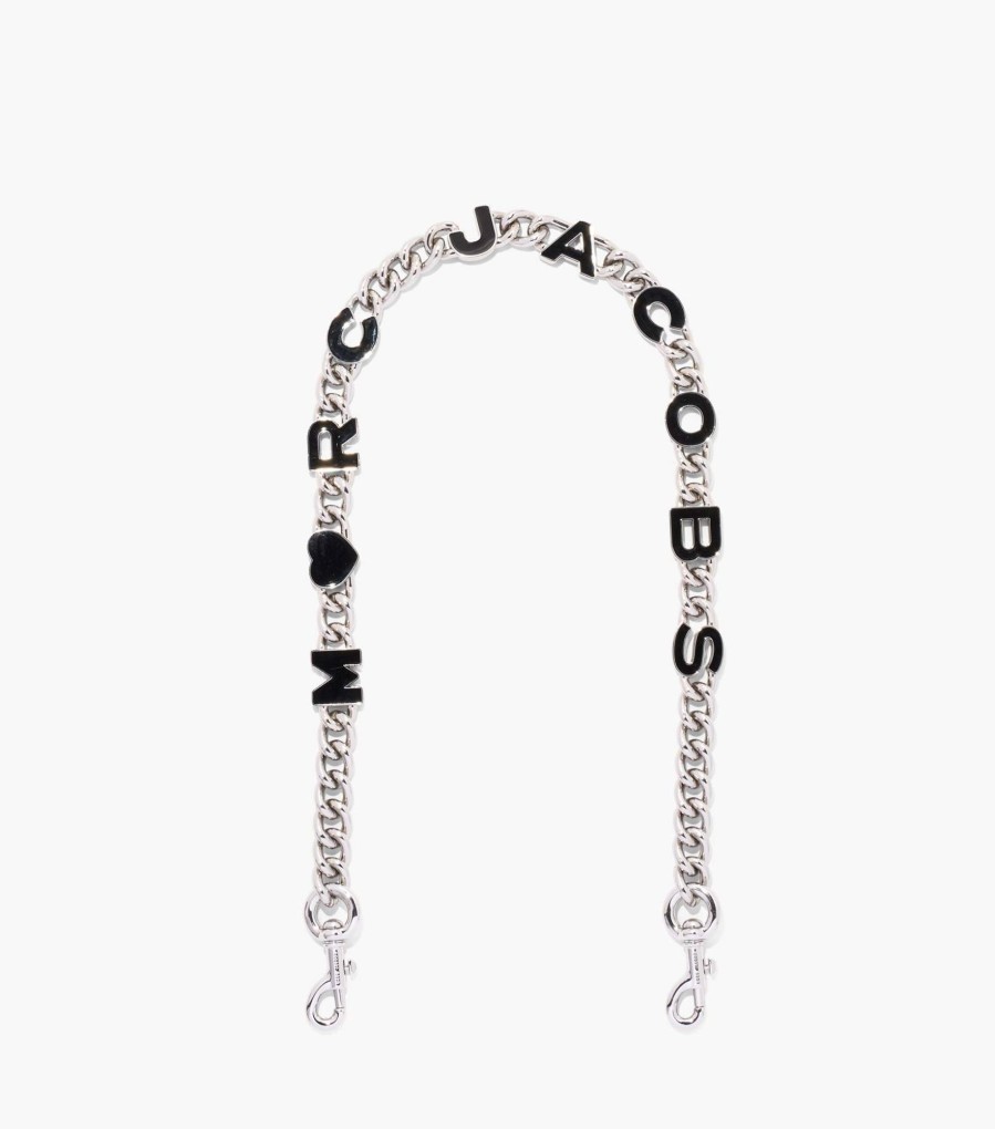 Accessories Marc Jacobs | The Heart Charm Chain Shoulder Strap Black/Silver