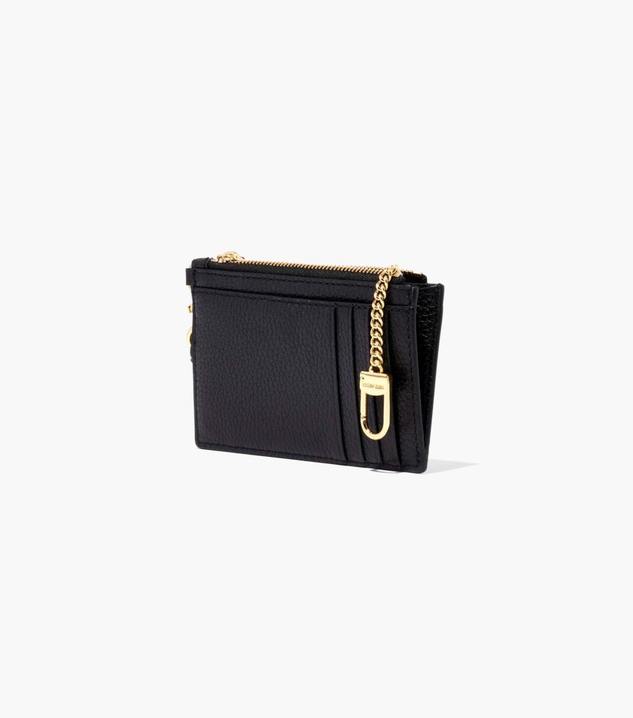 Wallets Marc Jacobs | The Leather Top Zip Wristlet Black