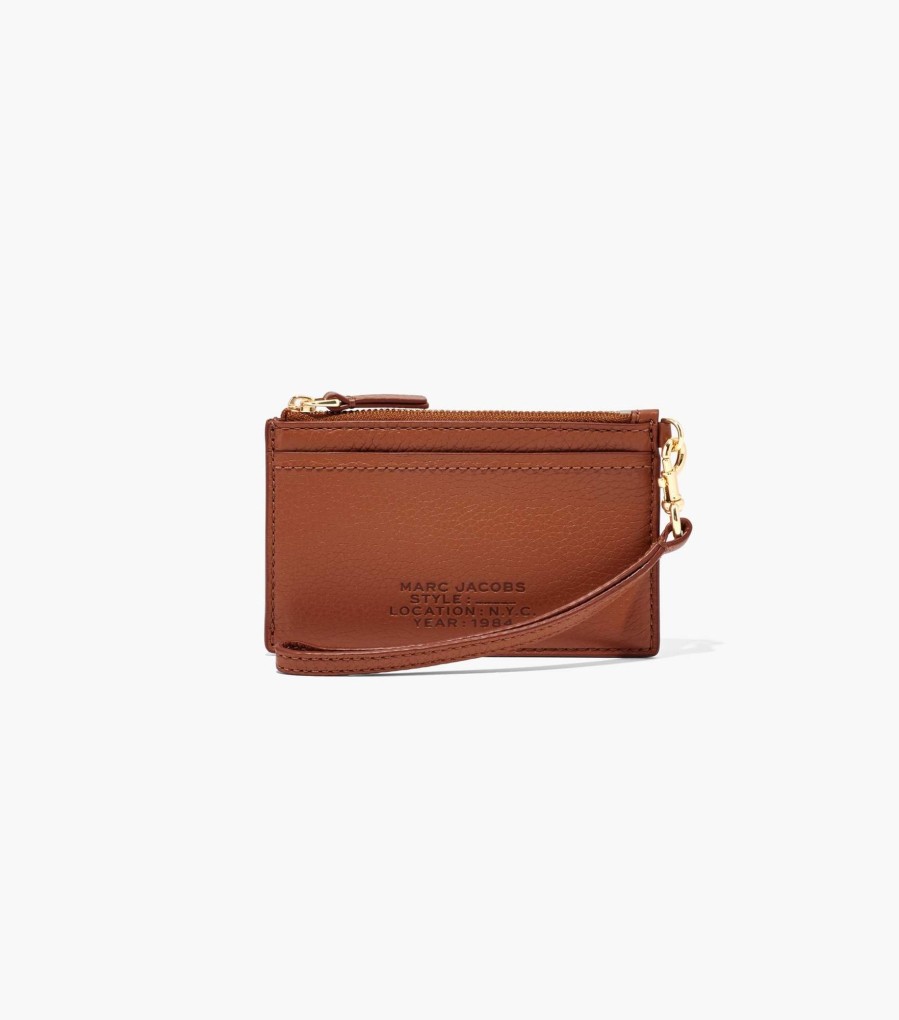 Wallets Marc Jacobs | The Leather Top Zip Wristlet Argan Oil