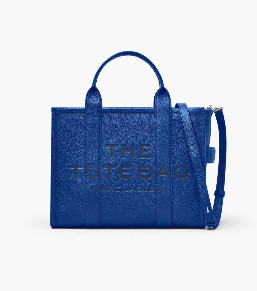 Bags Marc Jacobs | The Leather Medium Tote Bag Cobalt