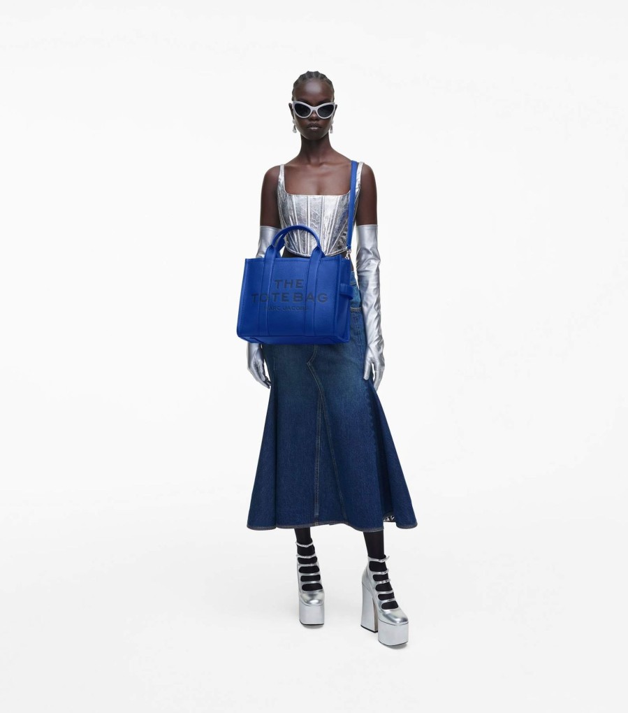 Bags Marc Jacobs | The Leather Medium Tote Bag Cobalt