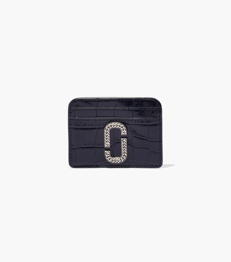 Wallets Marc Jacobs | The Croc-Embossed Card Case Black