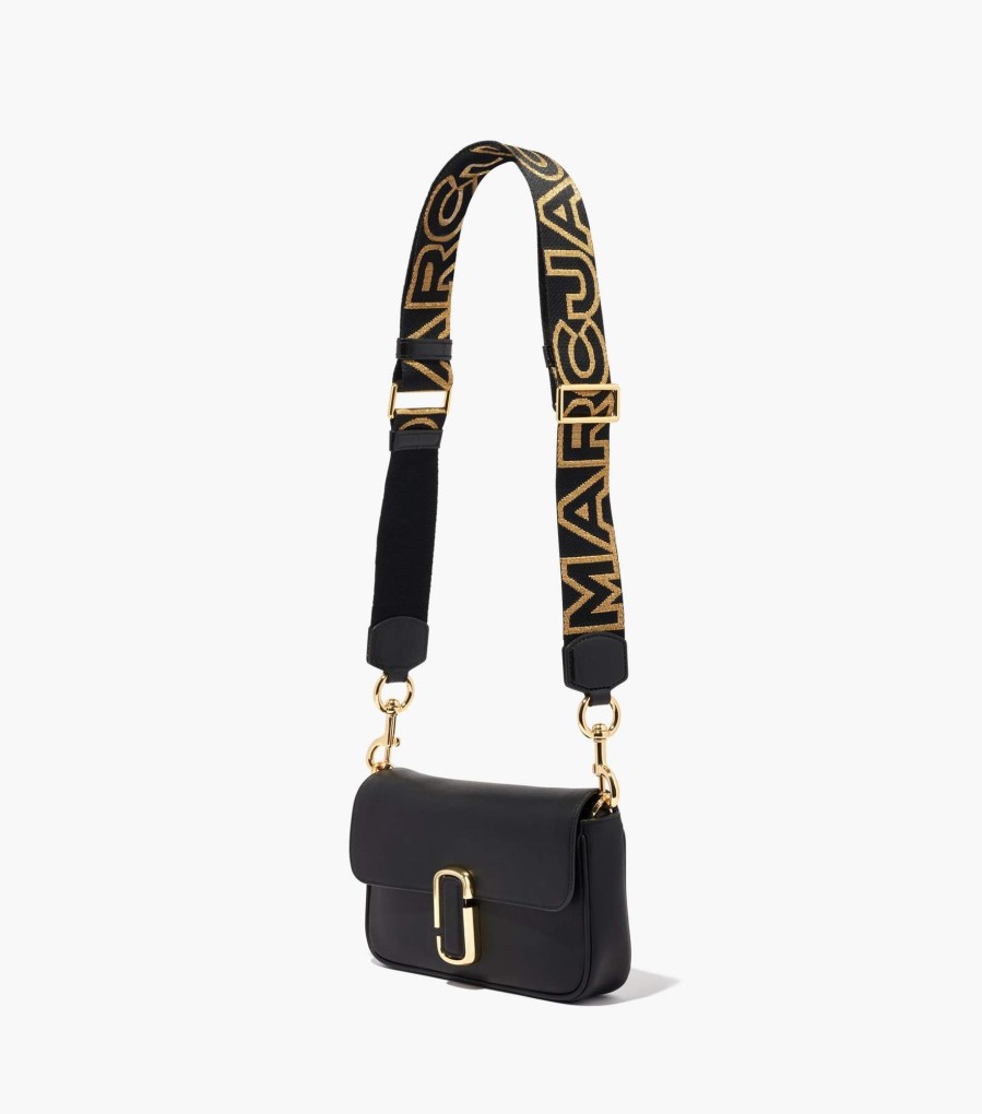 Accessories Marc Jacobs | The Outline Logo Webbing Strap Black/Gold