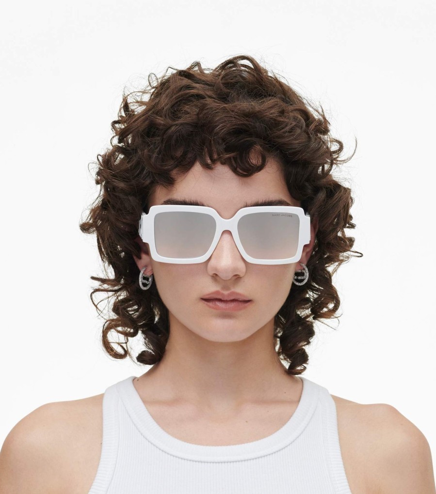 Accessories Marc Jacobs | The Square Mirrored Sunglasses White/Grey