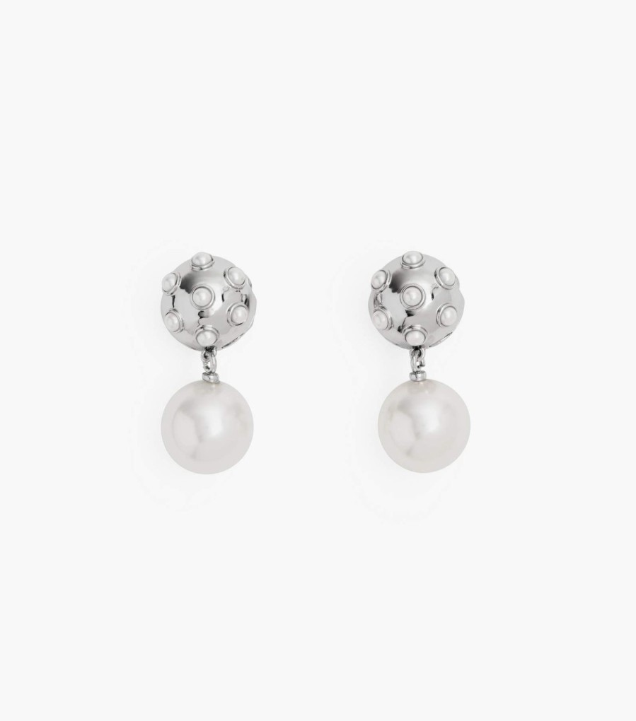 Jewelry Marc Jacobs | The Pearl Dot Drop Earrings White/Silver