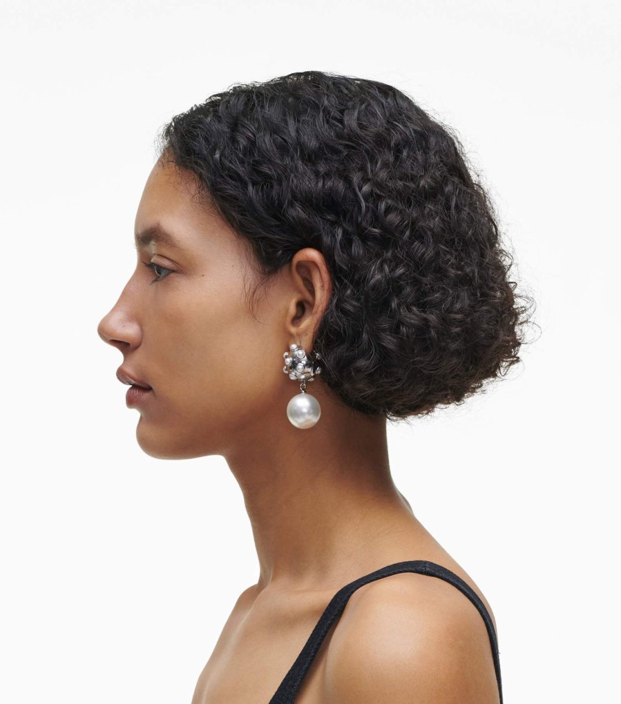 Jewelry Marc Jacobs | The Pearl Dot Drop Earrings White/Silver