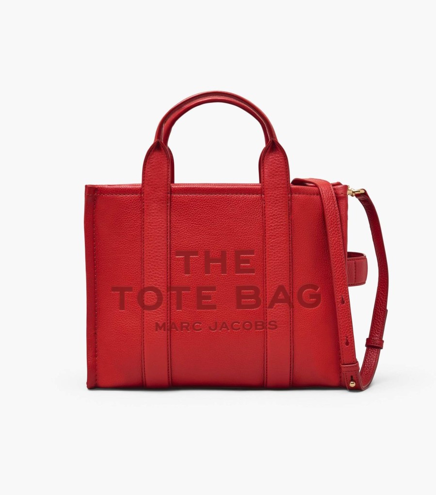 Bags Marc Jacobs | The Leather Medium Tote Bag True Red