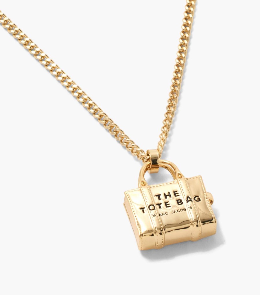 Jewelry Marc Jacobs | The Tote Bag Necklace Light Antique Gold