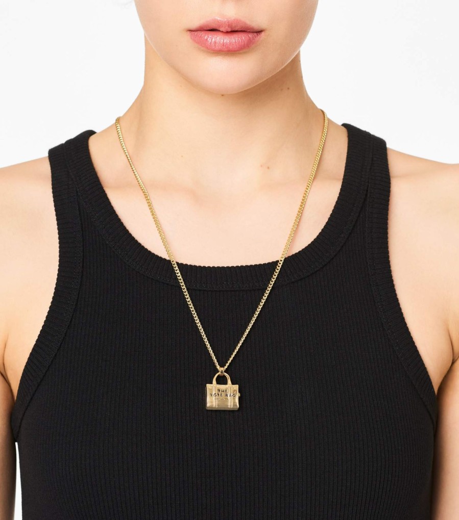 Jewelry Marc Jacobs | The Tote Bag Necklace Light Antique Gold