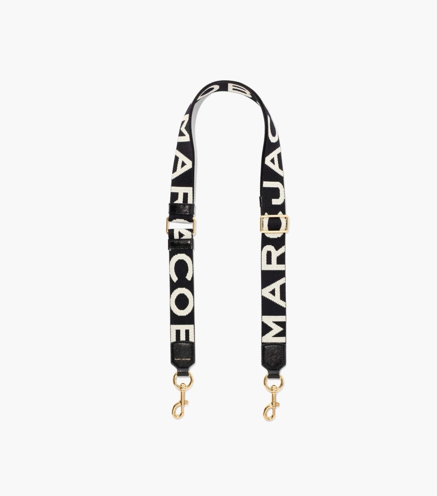 Accessories Marc Jacobs | The Thin Logo Webbing Strap Black/White