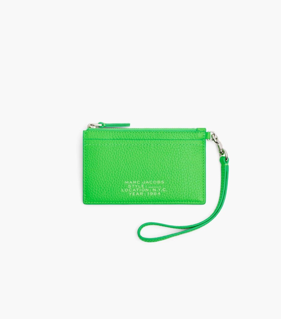 Wallets Marc Jacobs | The Leather Top Zip Wristlet Apple