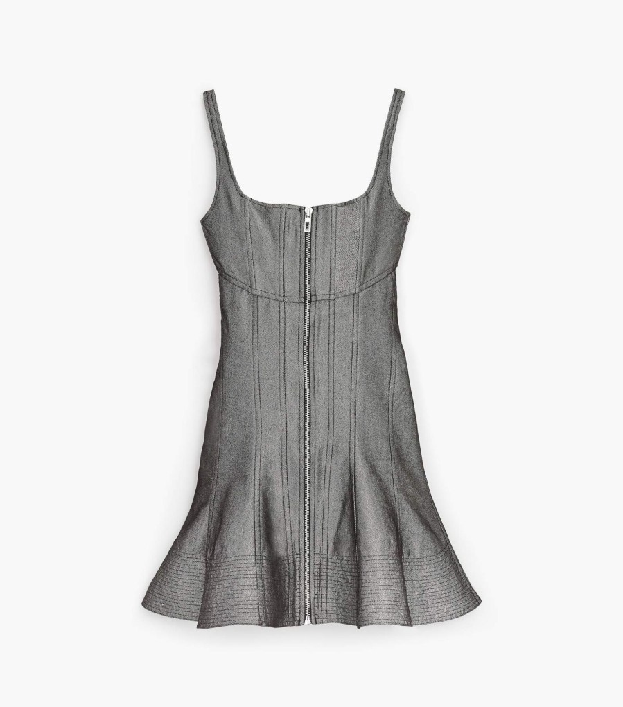 Ready To Wear Marc Jacobs | The Bustier Fluted Dress Silver Reflective