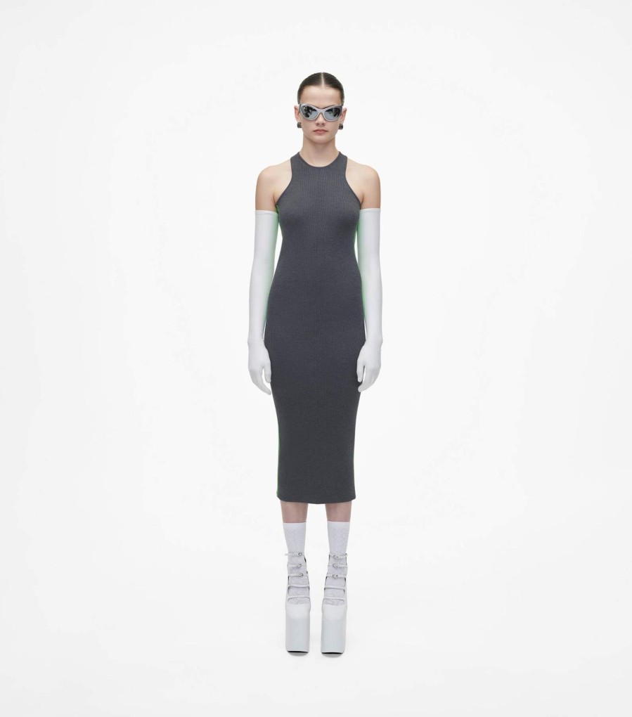 Ready To Wear Marc Jacobs | The Logo Racer Dress Gunmetal/Apple