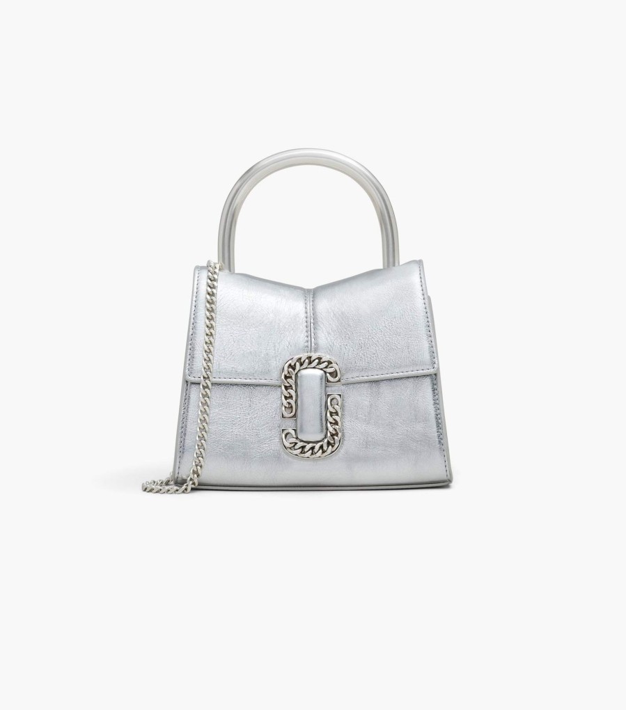 Bags Marc Jacobs | The Metallic St. Marc Mini Top Handle Silver