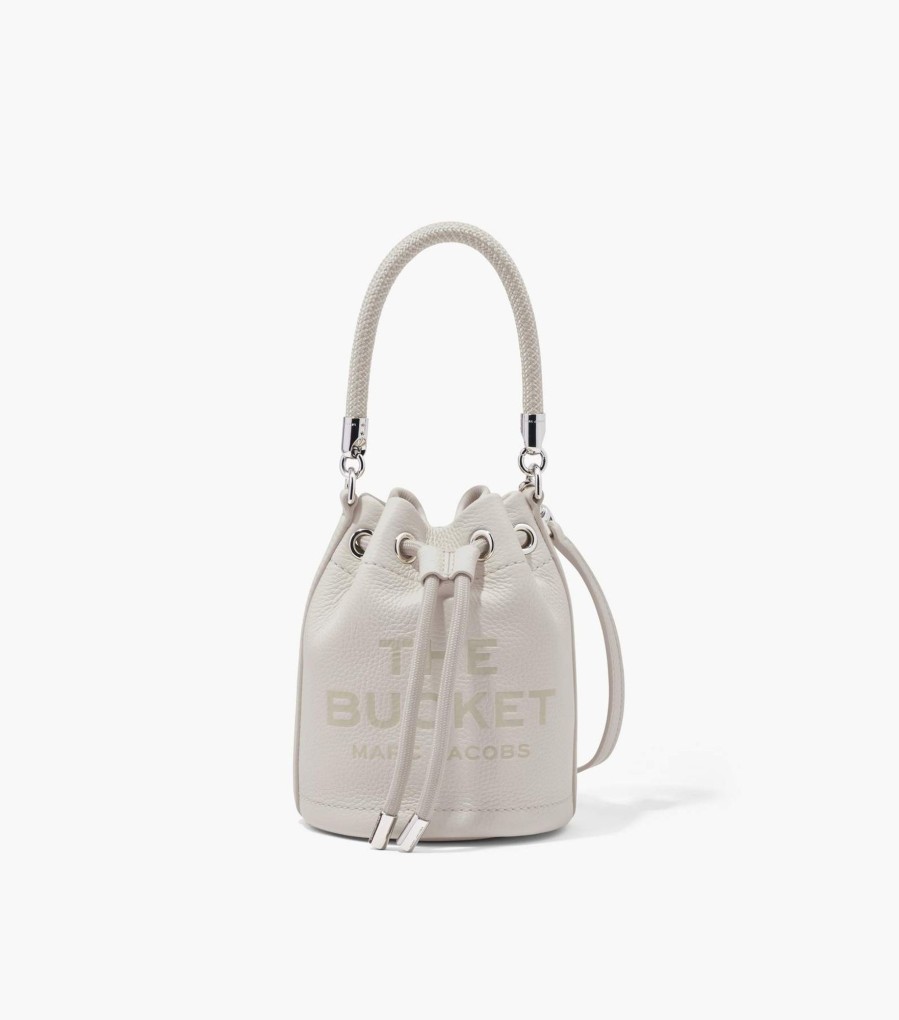 Bags Marc Jacobs | The Leather Mini Bucket Bag Cotton/Silver