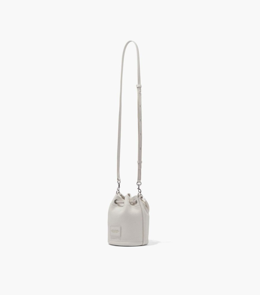 Bags Marc Jacobs | The Leather Mini Bucket Bag Cotton/Silver