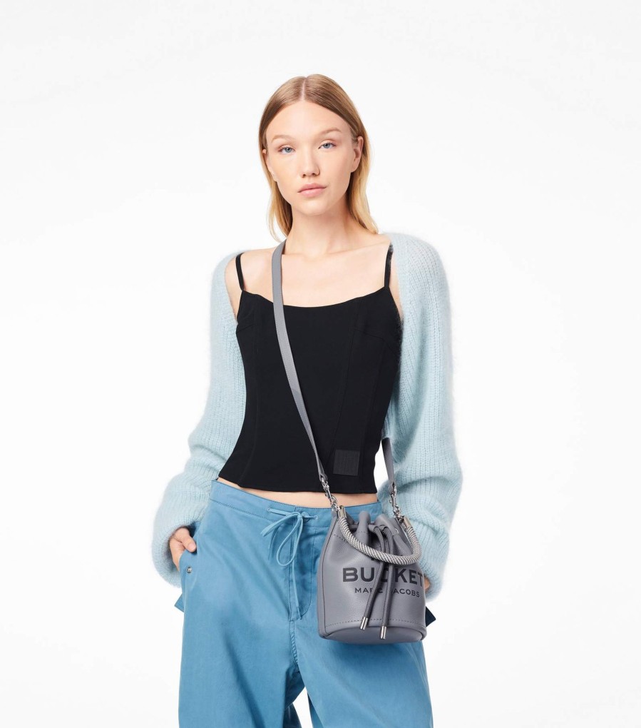 Bags Marc Jacobs | The Leather Bucket Bag Wolf Grey