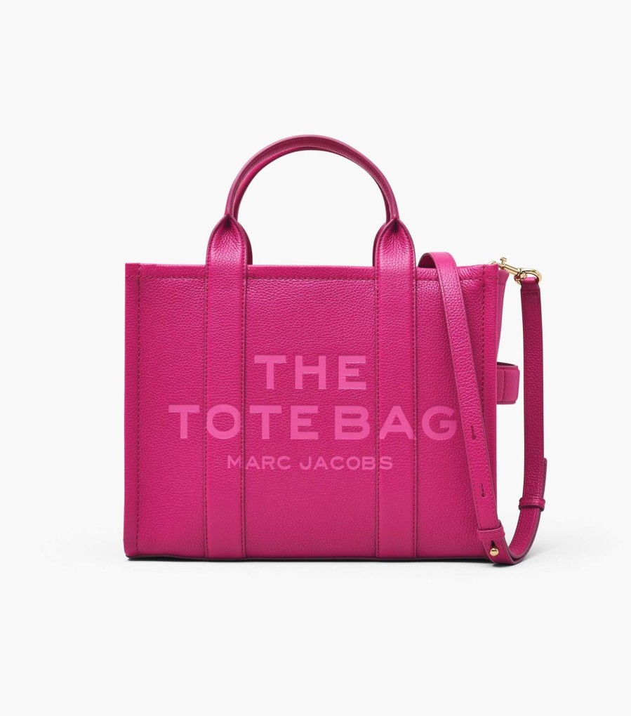 Bags Marc Jacobs | The Leather Medium Tote Bag Lipstick Pink